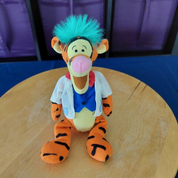 Disney Store Tigger the Mad Scientist Halloween 9" Plush Bean Bag Toy Stuffed - Picture 1 of 4